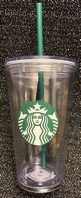 Starbucks Cold Cup Clear Grande Tumbler Traveler With Green Straw Logo