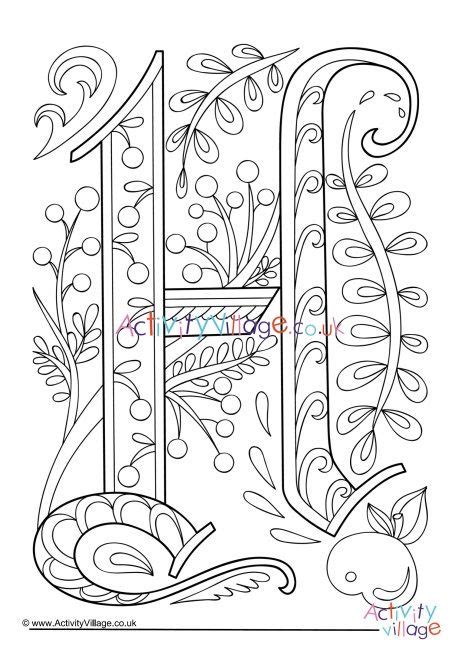 Illuminated Letters Coloring Pages