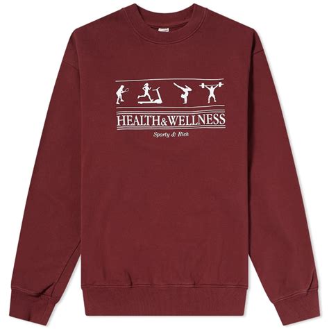 Sporty And Rich Health And Wellness Crew Sweat Merlot End