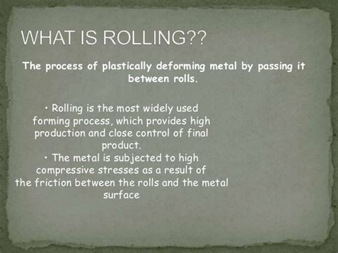 Metal Rolling Process