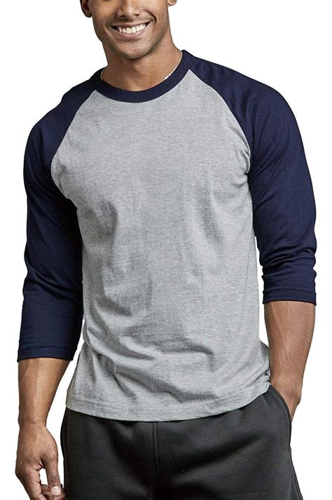 Dailywear Mens Casual 34 Sleeve Plain Baseball Cotton T Shirts Nvltgr 2xlarge