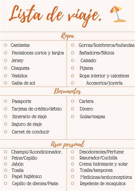 Lista De Viaje Lista Para Hacer La Maleta Consejos Para Viajes