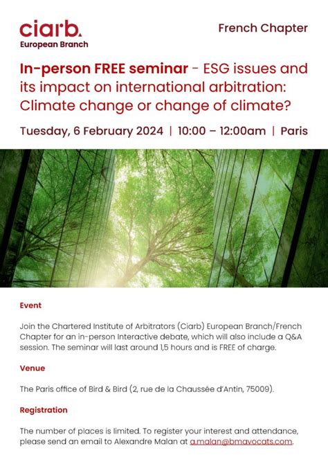 Conf Rence Esg Issues And Its Impact On International Arbitration