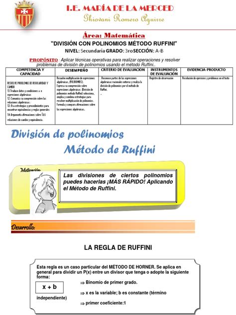 Polinomios-Division Metodo Ruffini | PDF