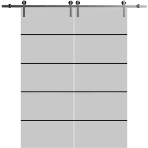 Sturdy Double Barn Door X Inches With Planum Grey Matte