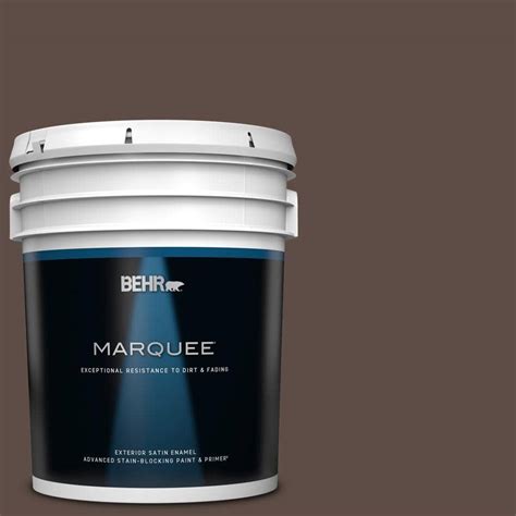 BEHR MARQUEE 5 Gal 750B 7 Thick Chocolate Satin Enamel Exterior Paint