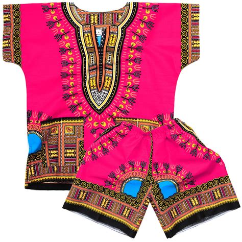 Pink Toddler Kids African Dashiki Set1 Dashikikiss