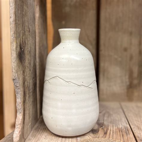 Appalachian Collection Bottle Vase {White Mountain Range} - Alewine Pottery