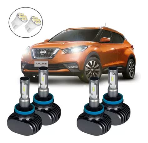 Kit L Mpadas Led Farol Alto E Baixo Nissan Kicks