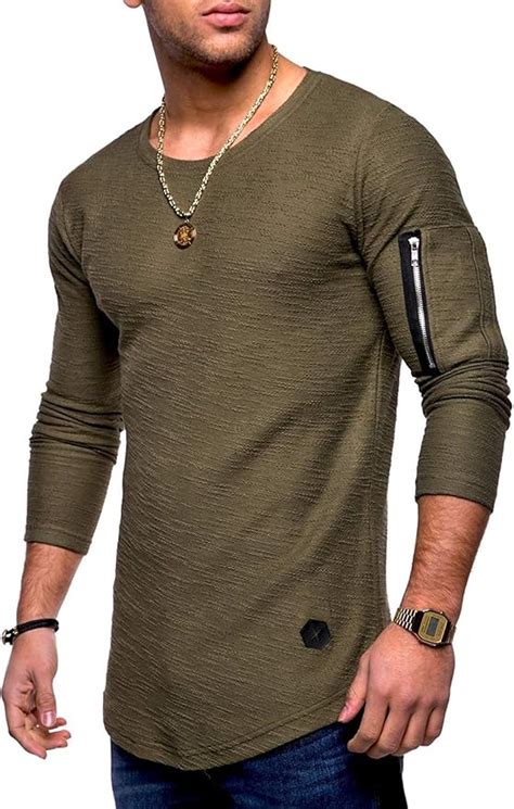 Men S Summer Breathable Slub Cotton Sportswear Round Shirts Neck Long