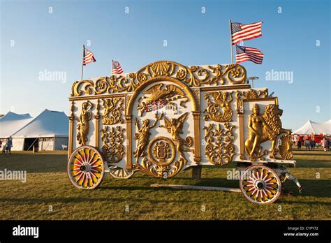 Vintage Antique Old Circus Wagon At The Annual Great Circus Parade