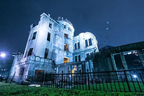 Atomic Bomb Dome at Night in Hiroshima, Japan Editorial Stock Photo ...