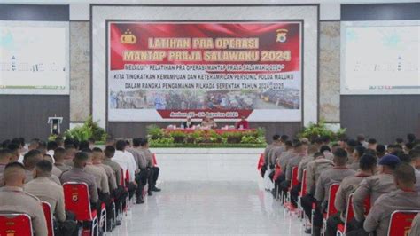 Personel Polda Maluku Ikut Latihan Pra Ops Mantap Praja Siap Amankan