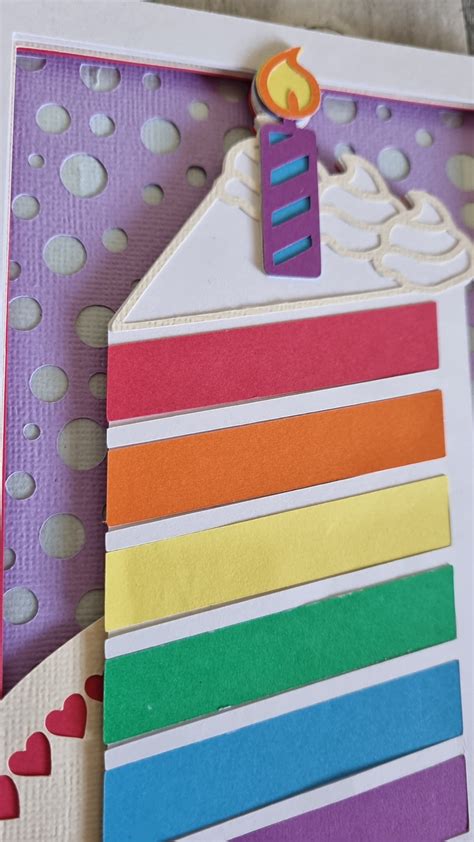 Rainbow Cake Birthday Card Rainbow Cake Rainbow Birthday Handmade