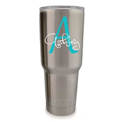 Yeti Decal Monogram Yeti Sticker Tumbler Decal Name Etsy In 2020