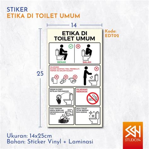 Jual Stiker Etika Di Toilet Sticker Aturan Menggunakan Toilet Umum