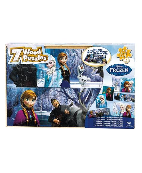 Cardinal Games Disney Frozen 7 Wood Jigsaw Puzzles In Wood Storage Box Macy S