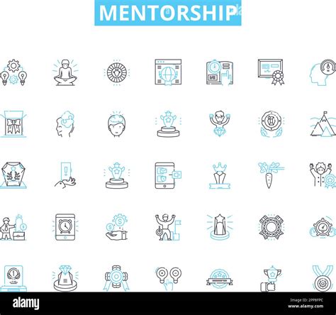 Mentorship Linear Icons Set Guidance Support Coaching Inspiration