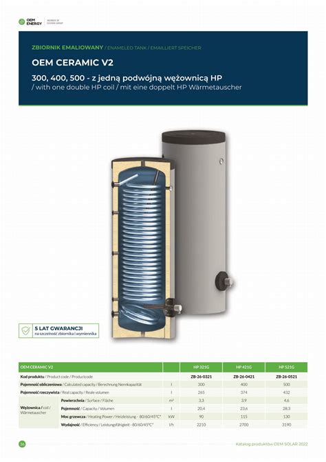 400l Wymiennik Zasobnik do pomp ciepła Podgrzewacz OEM CERAMIC V2 HP