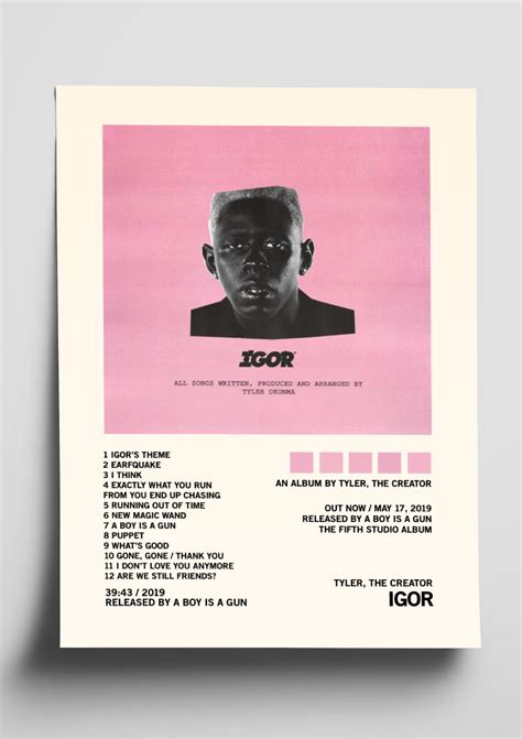 Tyler The Creator Igor Album Art Tracklist Poster The Indie Planet