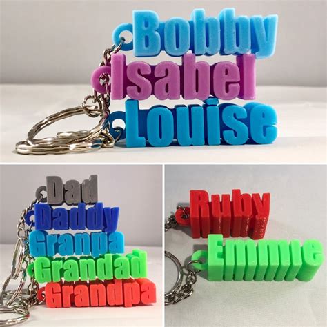 Keyring Keychain Personalised 3d Printed Party Bag Etsy Uk