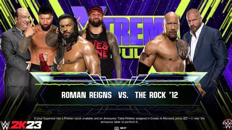 Wwe 2k23 Roman Reigns Vs The Rock Youtube