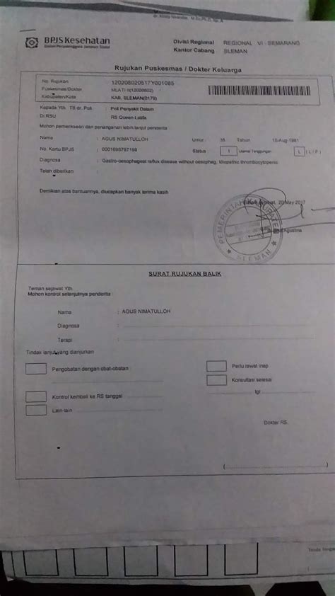 Surat Kontrol Dokter Homecare