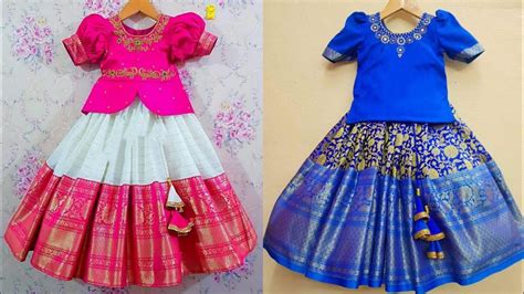 Latest Pattu Pavadai Designs For Girls Pattu Langa Blouse Designs