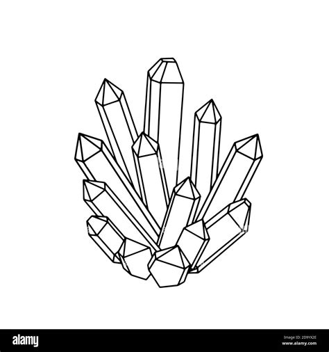 Hand Drawn Mystery Crystals Illustration Simple Isolated Black And