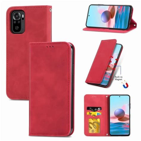 Coque Xiaomi Redmi Note 10 4g Portefeuille En Cuir Flip Magnétique Housse Etui à Rabat Couleur