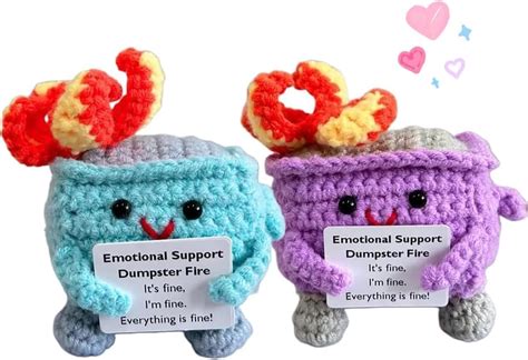 Amazon WIKNOW Emotional Support Dumpster Fire Adorable Crochet