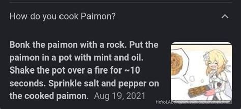 How To Cook Paimon Genshin Impact Hoyolab