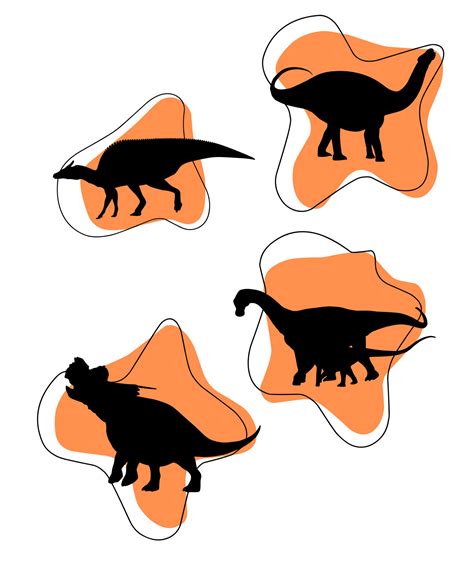 Dinosaur silhouettes set Vector 34951922 Vector Art at Vecteezy