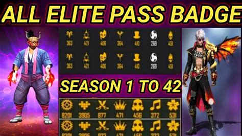 Free Fire All Elite Pass Badge Season 1 To 42 All Elite Pass Badge Free Fire Elite Pass