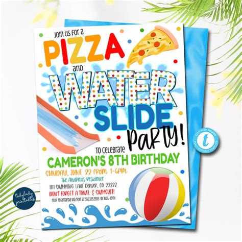 Blank Pizza Party Invitations