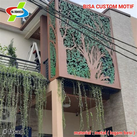 Jual Fasad Rumah Minimalis Besi Laser Cutting Tree Kab Garut DQ