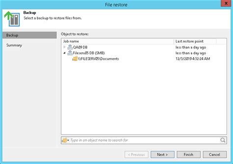 Step 2 Select Object To Restore User Guide For VMware VSphere