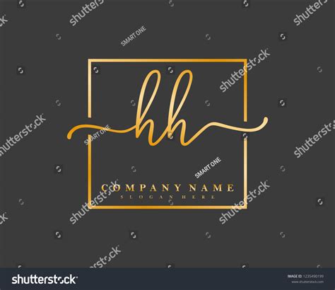 Hh Initial Handwriting Square Minimalist Logo Stock Vector Royalty Free 1235490199 Shutterstock