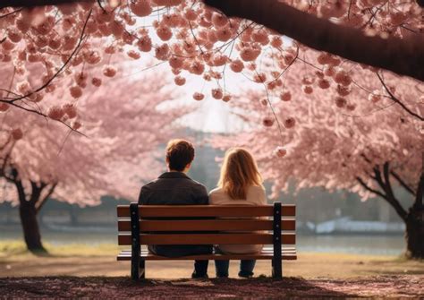 Premium Ai Image A Couple Sitting On A Park Bench Engrossed In A Deep Conversation Surrounded