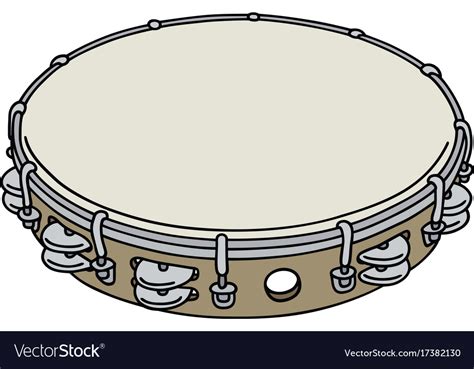 Small Wooden Tambourine Royalty Free Vector Image