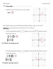 TransformVectorsHandout Pdf GSE PreCalculus Transform Vectors Name