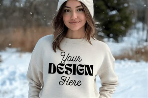 Gildan 18000 Crewneck Sand Mockup 15 Graphic By Mockup Infinity