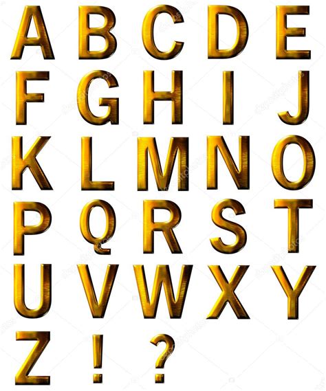 Set D Golden Letter Isolated Stock Photo By Philippstock