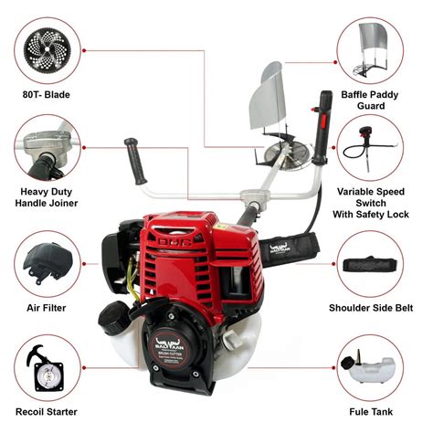 Balwaan Brush Cutter Side Pack With Stroke Cc With Year Warranty