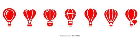 Hot Air Balloon Basket Line Silhouette Stock Vector Royalty Free Shutterstock