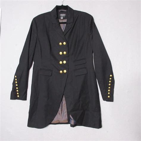 J Peterman Jackets Coats J Peterman Black Wool Gold Buttons