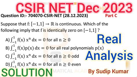 CSIR NET December 2023 Real Analysis Solution CSIR NET Dec 2023