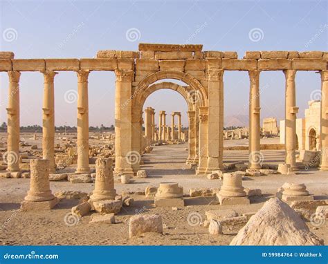 Ruins In Ancient Palmyra Syria Stock Photo Image Of Archaeological