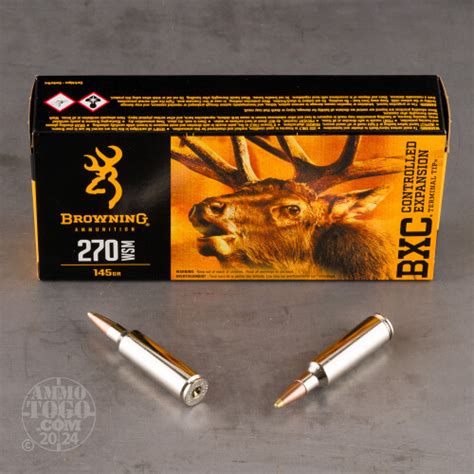 270 Win Short Mag Ammo 20 Rounds Of 145 Grain Polymer Tipped By Browning