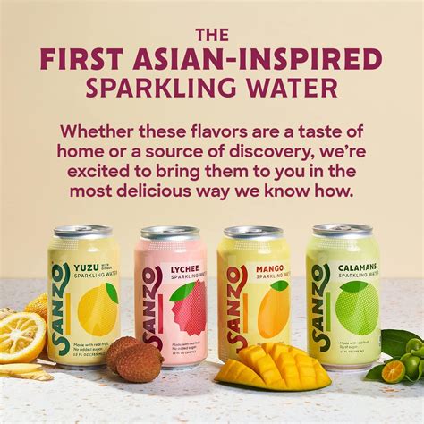 Sanzo Flavored Sparkling Water - Lychee (Berry) 12-Pack - Carbonated